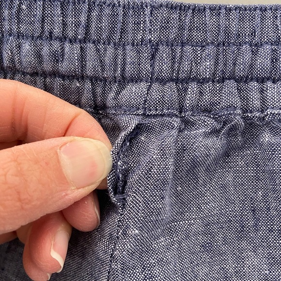 Saks Fifth Avenue Linen Chambray Relaxed Fit Wide Leg Summer lightweight Pants - Picture 4 of 6